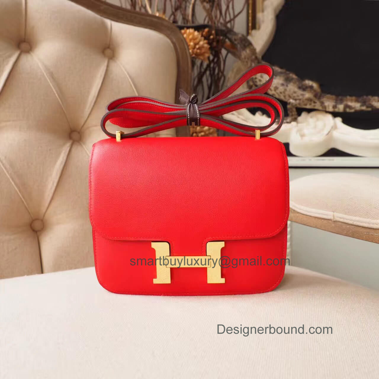 Hermes Mini Constance 18 in b5 Rouge Tomate Swift GHW